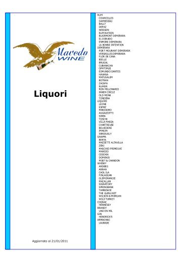 sfoglia catalogo liquori - Mavedo srl