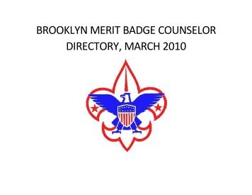 Brooklyn Merit Badge Counselor List 2010 - Boy Scouts on Staten ...