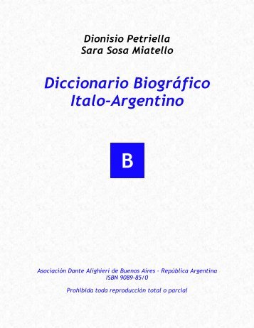 Diccionario Biográfico Italo-Argentino - Asociación Dante Alighieri