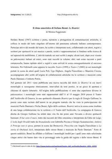 Faggionato- Bennni Beatrici.pdf - Italogramma