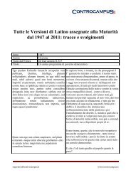 Tutte le Versioni di Latino assegnate alla Maturità ... - Controcampus