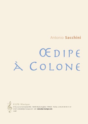 Antonio SACCHINI - OEDIPE à COLONE (PDF ... - ELPE-Musique