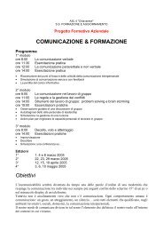 COMUNICAZIONE & FORMAZIONE Obiettivi - ASL n. 4 Chiavarese