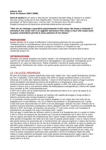 LE CALVIZIE,PREMESSA - Altervista