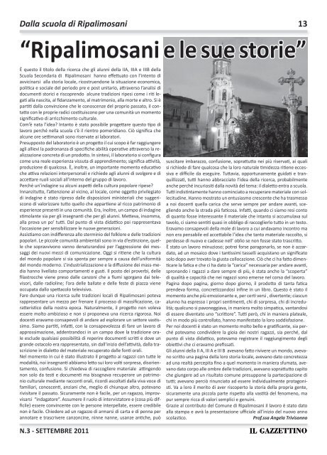 Il Gazzettino n. 3 Settembre 2011 - Comune di Ripalimosani