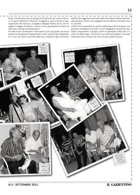 Il Gazzettino n. 3 Settembre 2011 - Comune di Ripalimosani