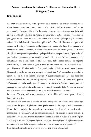 prof. Argante Ciocci Lectio Magistralis: L'uomo Vitruviano (2.12 MB)