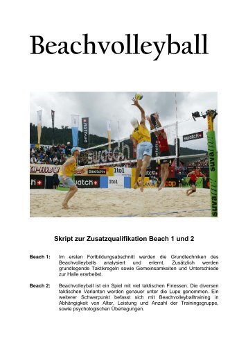 Beachvolleyball Ausbildungsskript