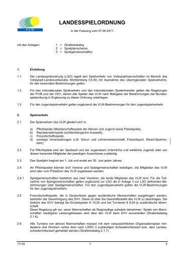 Landesspielordnung mit Strafenkatalog & Spielplanschema