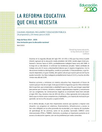 La RefoRma educativa que chiLe necesita