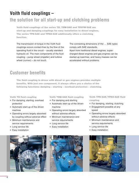 Voith Fluid Couplings for Diesel and Gas Engine Drives - Voith Turbo