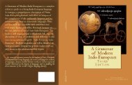 A GRAMMAR OF MODERN INDO-EUROPEAN, Third Edition