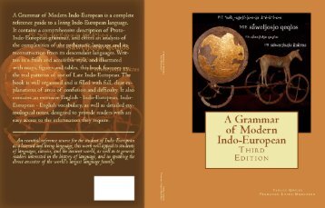 A GRAMMAR OF MODERN INDO-EUROPEAN, Third Edition