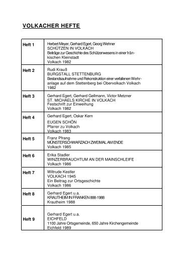 VOLKACHER HEFTE