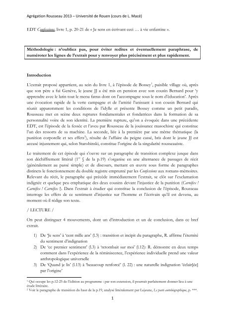 EDT Confessions, livre 1, p. 20-21 de « Je sens en écrivant ceci … à ...