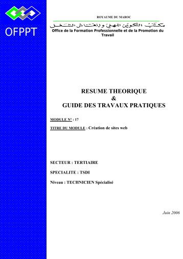 resume theorique & guide des travaux pratiques - ista 4 all ...