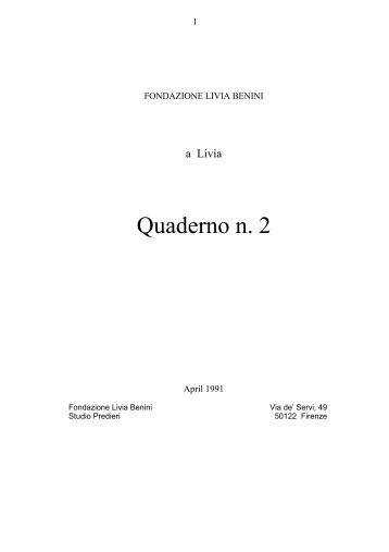 Versione PDF - Fondazione Livia Benini