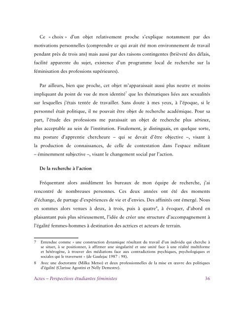 Actes - Perspectives étudiantes féministes - Les Études féministes ...