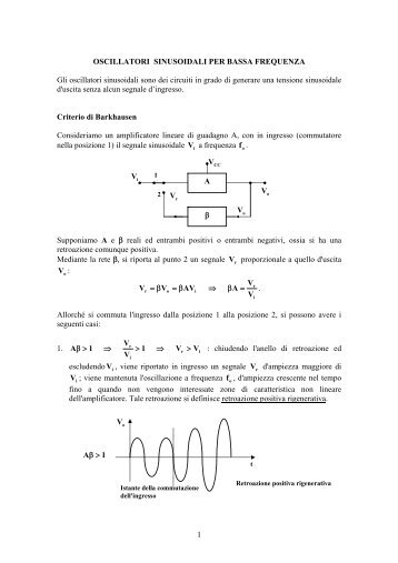 Oscillatori sinusoidali BF - A. Monaco