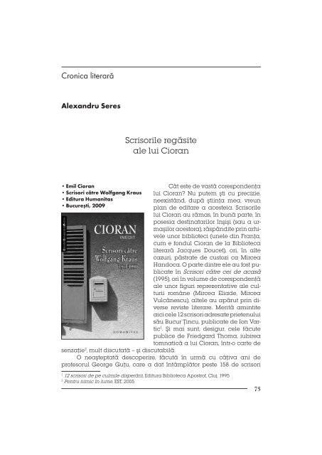 Scrisorile Regasite Ale Lui Cioran Wiki Romanian Philosophy