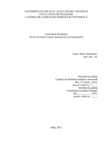 UNIVERSITATEA DE STAT „ALECU RUSSO” DIN BĂLŢI ...