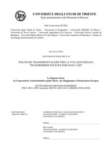 tesi dottorato adriana hrelja.pdf - OpenstarTs - Università degli Studi ...