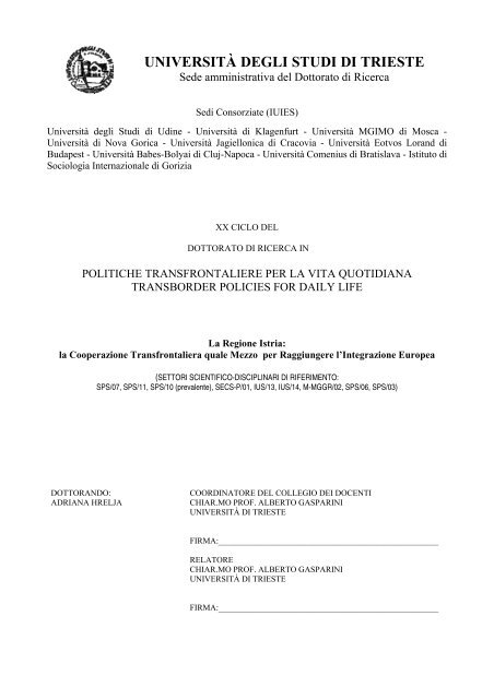 tesi dottorato adriana hrelja.pdf - OpenstarTs - Università degli Studi ...