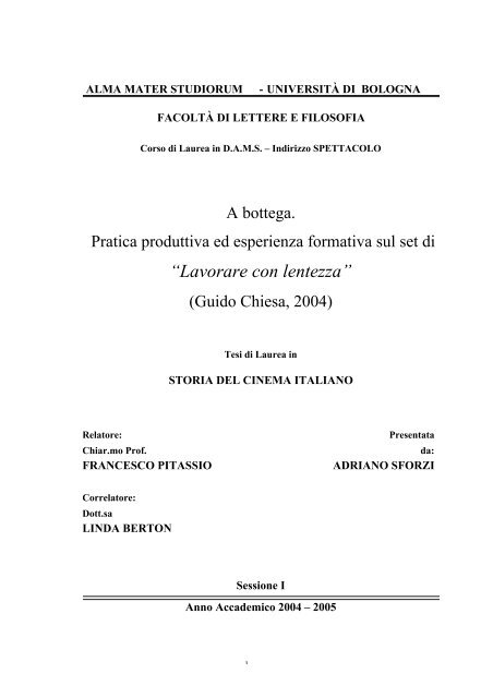 Sforzi Adriano, A bottega. Pratica produttiva ed ... - Guido Chiesa