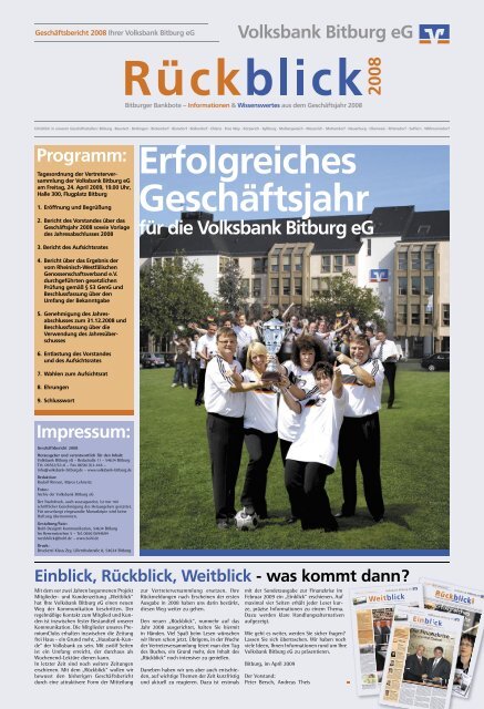 Geschäftsjahr 2008 - Volksbank Bitburg eG