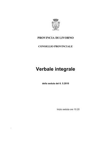 Verbale - Provincia di Livorno