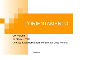 L'Orientamento - Provincia di Verona - Job for you