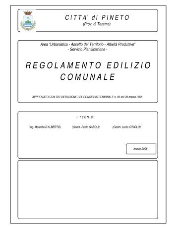 Scarica REGOLAMENTO EDILIZIO COMUNALE - Comune di Pineto