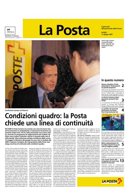 la Posta chiede una linea di continuità - Die Schweizerische Post