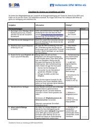 SEPA Checkliste Vereine - Volksbank Eifel Mitte eG