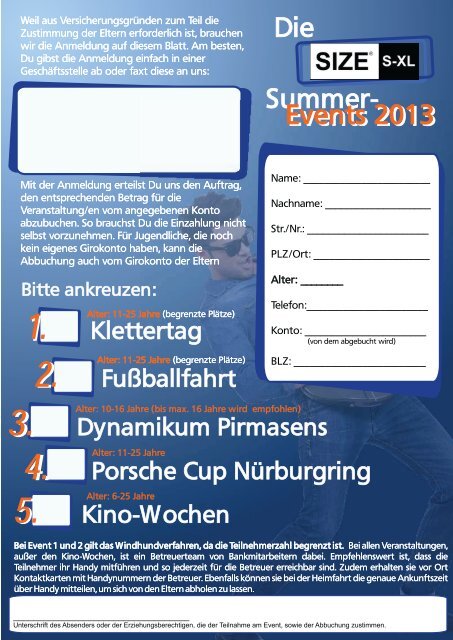 Anmeldebogen zu den Summer Events 2013 - Volksbank Eifel Mitte ...