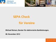 SEPA Vereinspräsentation - Volksbank Eifel Mitte eG