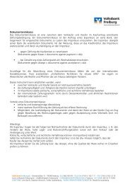 Informationen zu Dokumenten- inkassi (pdf) - Volksbank Freiburg