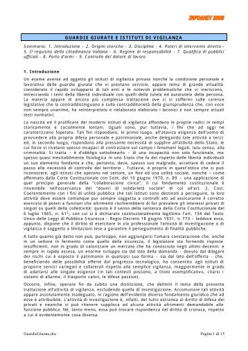 GUARDIE GIURATE E ISTITUTI DI VIGILANZA - Aniv