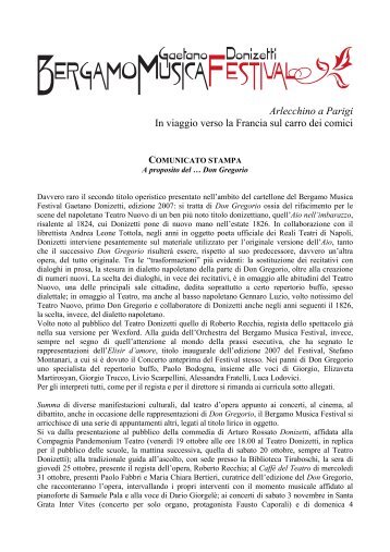 Don Gregorio - Fondazione Donizetti