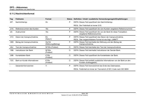 Anlage 3 des DFÜ-Abkommens - Bundesverband deutscher Banken