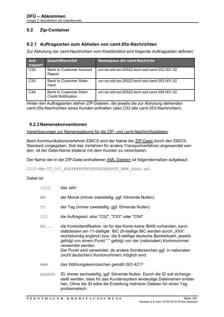 Anlage 3 des DFÜ-Abkommens - Bundesverband deutscher Banken