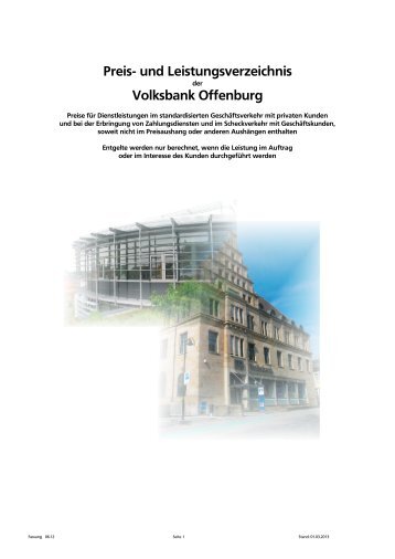 Unser aktuelles Preis- und Leistungsverzeichnis - Volksbank ...