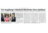 Vier unserer Mitarbeiter haben Dienstjubiläum - Volksbank Peine eG