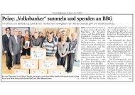 Peine: „Volksbanker“ sammeln und spenden an BBG