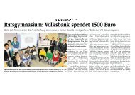 Neues ActiveBoard für Ratsgymnasium dank Volksbank