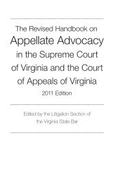 The Revised Handbook on Appellate Advocacy - Virginia State Bar