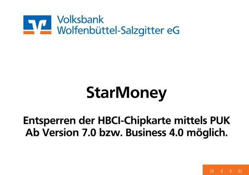 Entsperren der HBCI-Chipkarte mittels PUK - Volksbank ...