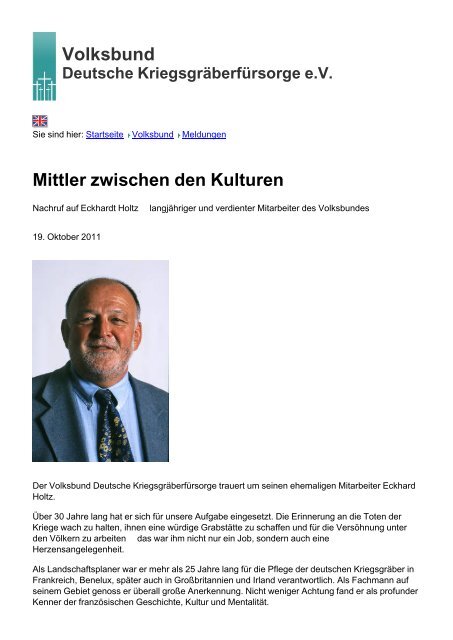 Volksbund Mittler zwischen den Kulturen - Volksbund Deutsche ...
