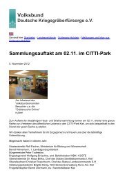 Volksbund Sammlungsauftakt am 02.11. im CITTI-Park