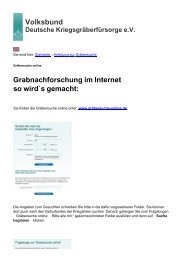 Volksbund Grabnachforschung im Internet so wird`s gemacht: